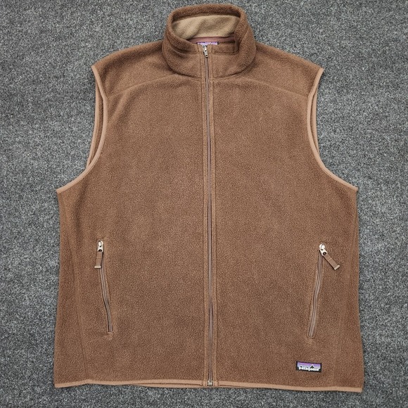 Patagonia Other - Vintage Patagonia Mens XL Brown Fleece Synchilla Full Zip Vest Y2K